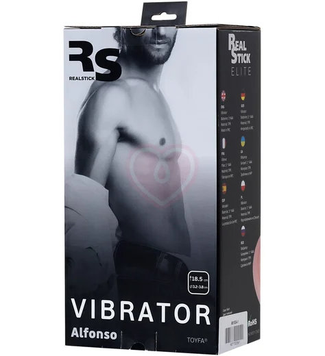 Реалистичный вибратор на присоске с пультом RealStick Elite Alfonso телесный фото 5