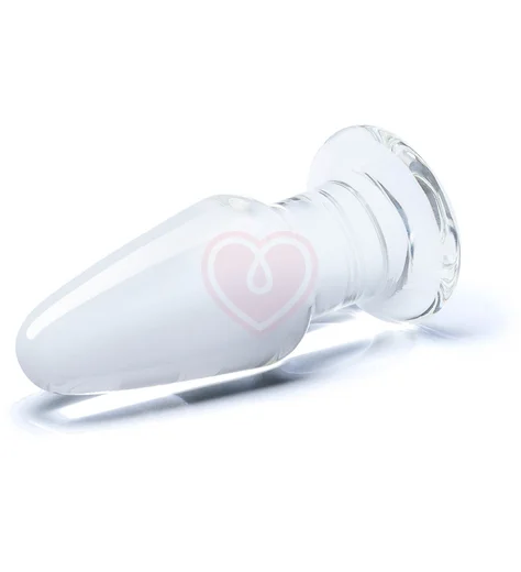 Маленькая стеклянная прозрачная анальная пробка фото 2