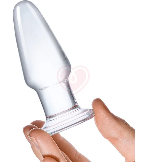 Маленькая стеклянная прозрачная анальная пробка фото 3