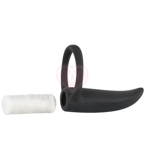 Вибратор с кольцом для пальца или пениса Black Velvet чёрный фото 3