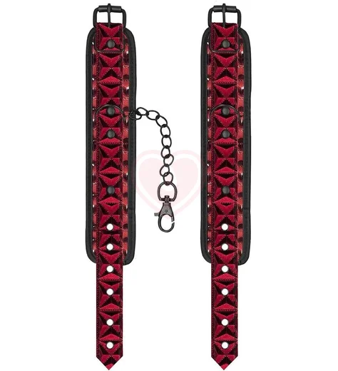 Наручники с чёрно-красным узором Ouch! Luxury Hand Cuffs фото 4