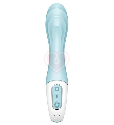 Расширяемый вибратор Satisfyer Air Pump Vibrator 5 с приложением голубой фото 3