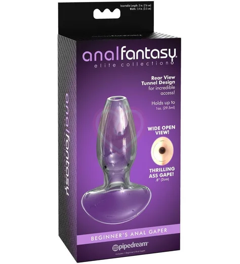Стеклянная пробка с тоннелем Beginner's Anal Gaper средняя фото 3