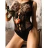 Кружевное боди с вырезами на животе Impulse чёрное фото 5