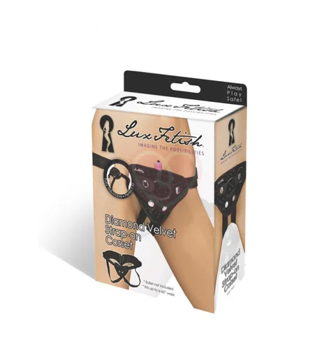 Пояс со шнуровкой и креплением для страпона Diamond Velvet Strap-On Corset фото 2