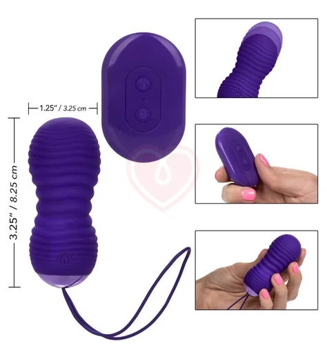 Виброяйцо ThrustMe с пульсацией и пультом управления фиолетовое фото 4