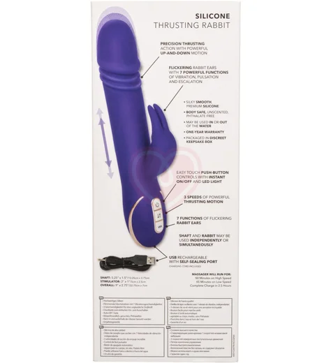 Вибратор-кролик с пульсацией Signature Thrusting Rabbit фиолетовый фото 8