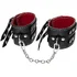 Ножные оковы с двумя ремнями и красной подкладкой Pecado BDSM черные фото 2