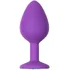 Средняя анальная пробка Emotions Cutie Medium фиолетовая с голубым кристаллом фото 2