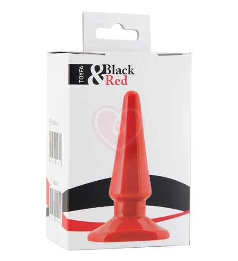 Твёрдая анальная пробка Toyfa Black&Red красная фото 2