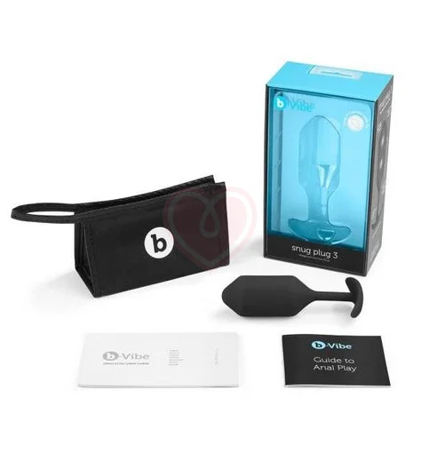 Утяжелённая анальная пробка для ношения b-Vibe Snug Plug 3 средняя чёрная фото 3