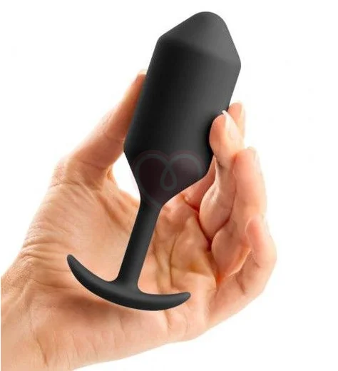 Утяжелённая анальная пробка для ношения b-Vibe Snug Plug 3 средняя чёрная фото 5