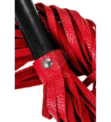 Плеть из натуральной кожи Pecado BDSM 50 см красная фото 4