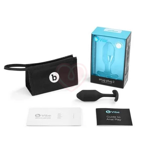Утяжелённая анальная пробка для ношения b-Vibe Snug Plug 2 малая чёрная фото 3
