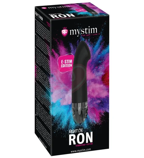 Вибратор с электростимуляцией Mystim Right on Ron Black Edition чёрный фото 4