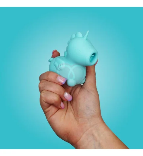 Клиторальный вибратор в виде единорога со стимуляцией язычком Unihorn Mount'n Peak голубой фото 5