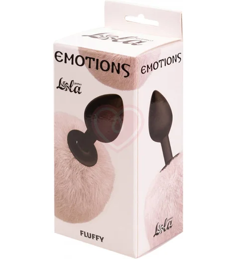 Анальная пробка с меховым хвостом Emotions Fluffy белая фото 3