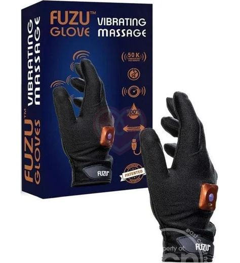 Правая массажная перчатка с вибрацией Fuzu Vibrating Massage Glove M чёрная фото 3