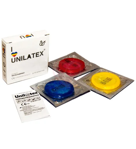Ароматизированные презервативы Unilatex Multifrutis цветные 3 шт фото 2