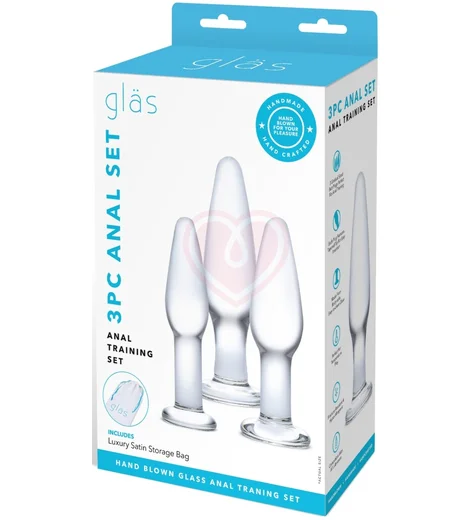 Набор из 3 стеклянных анальных пробок Glas Anal Set фото 2