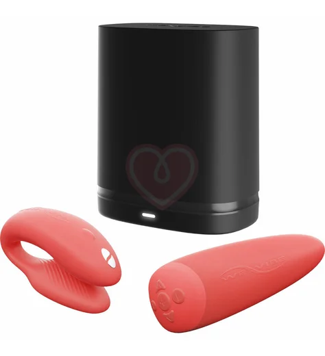 Парный вибратор с сенсорным пультом управления We-Vibe Chorus коралловый фото 4