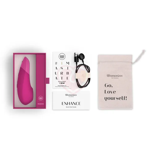 Бесконтактный клиторальный стимулятор с вибрацией Womanizer Enhance розовый фото 5