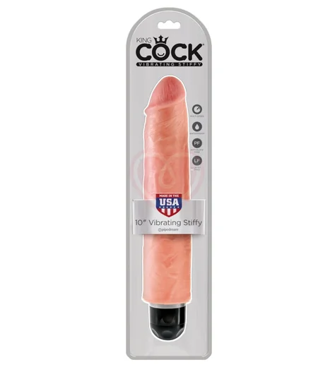 Вибратор King Cock Vibrating Stiffy 25 см телесный фото 3