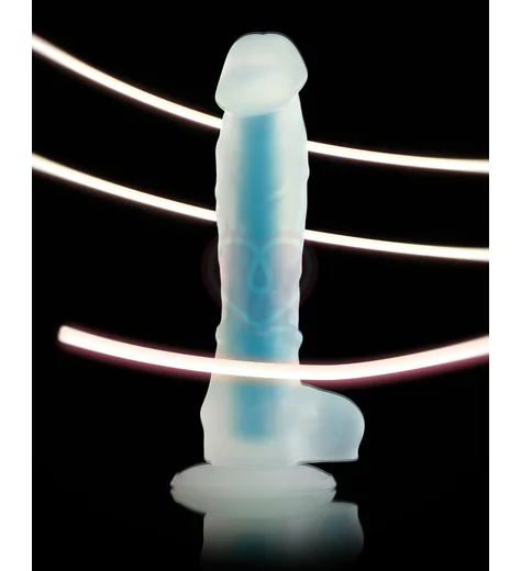 Светящийся в темноте синим фаллоимитатор Beyond Steve Glow 14,5 см фото 4