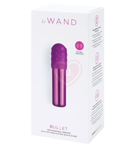 Маленькая вибропуля с двумя насадками Le Wand Bullet фиолетовая фото 2