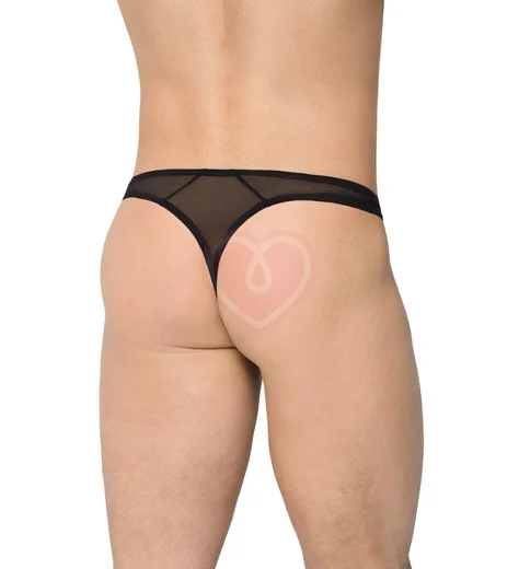 Прозрачные мужские трусы с чёрными вставками фото 2