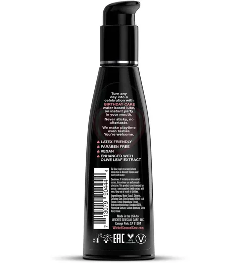 Оральный лубрикант Wicked Aqua Birthday Cake со вкусом торта с кремом 120 мл фото 2