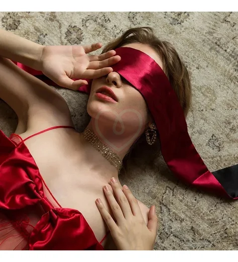 Атласная лента для связывания чёрно-красная фото 3