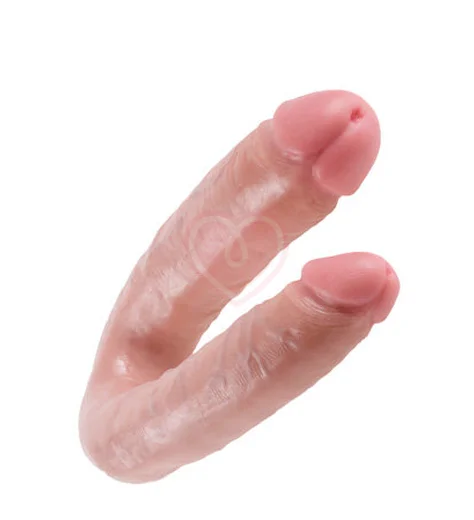 Двухсторонний фаллоимитатор King Cock U-Shaped Double большой телесный фото 4