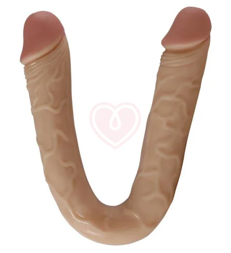 Загнутый двусторонний фаллоимитатор Real 46 см фото 2