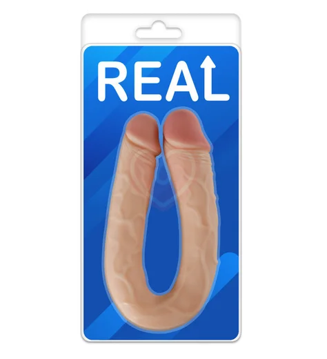 Загнутый двусторонний фаллоимитатор Real 46 см фото 6