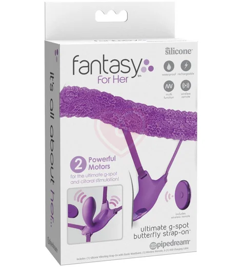 Вибратор-бабочка с кружевным поясом и пультом Ultimate G-spot Butterfly фиолетовая фото 2