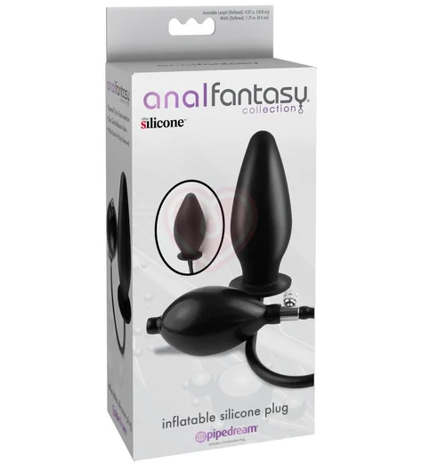 Анальная пробка расширитель Pipedream Inflatable Silicone Plug чёрная фото 2