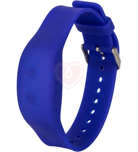 Анальная пробка с ротацией и управлением через браслет Remote Rimming синяя фото 4