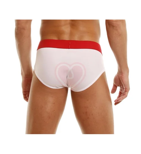 Белые мужские брифы Hustler на широкой резинке из микрофибры фото 2