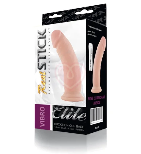 Вибратор реалистик на присоске Toyfa Realstick Elite 18 см телесный фото 2