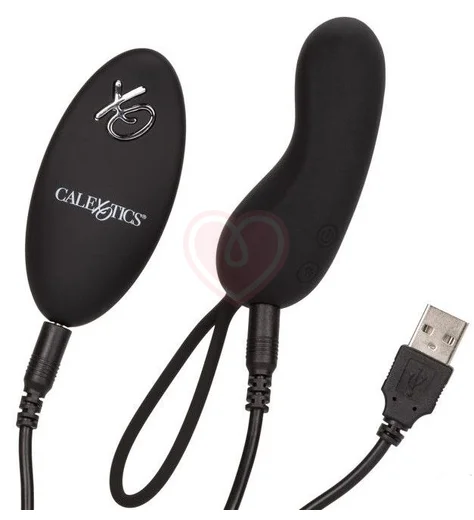 Мини-вибратор с пультом управления Silicone Remote Curve чёрное фото 5