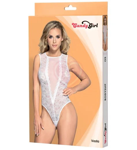 Боди с вырезами на спинке Candy Girl Vesta белое фото 3