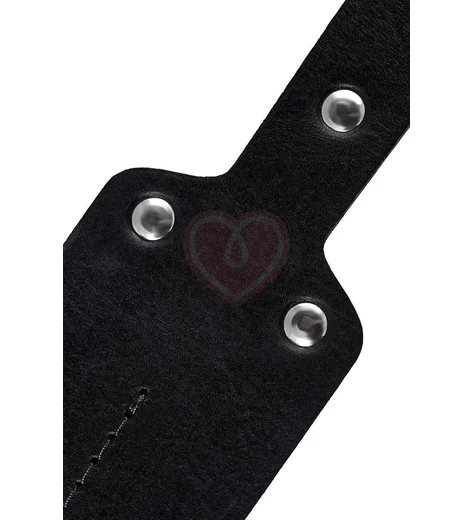 Мягкий паддл из натуральной кожи Pecado BDSM 32 см черный фото 4