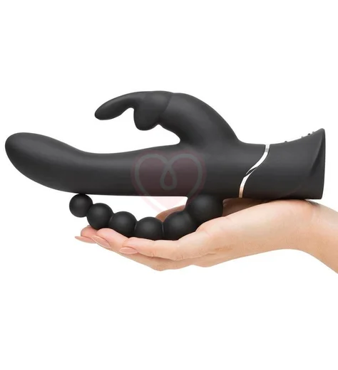 Вибратор для тройного удовольствия Happy Rabbit Triple чёрный фото 3