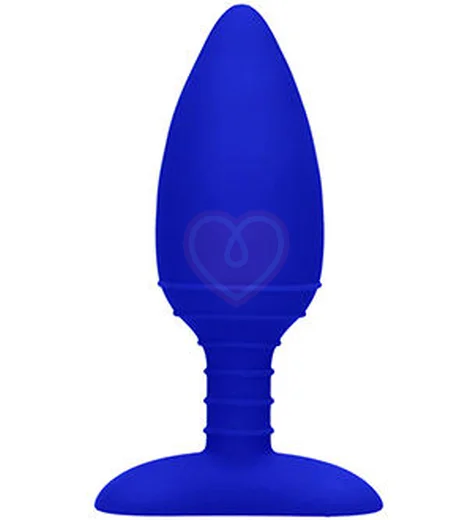 Светящаяся пробка с нагревом Glow Heating Anal Butt Plug синяя фото 1