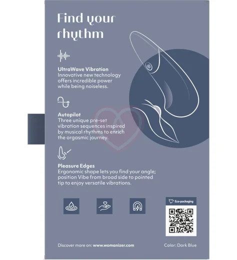 Стимулятор клитора Womanizer Vibe синий фото 12