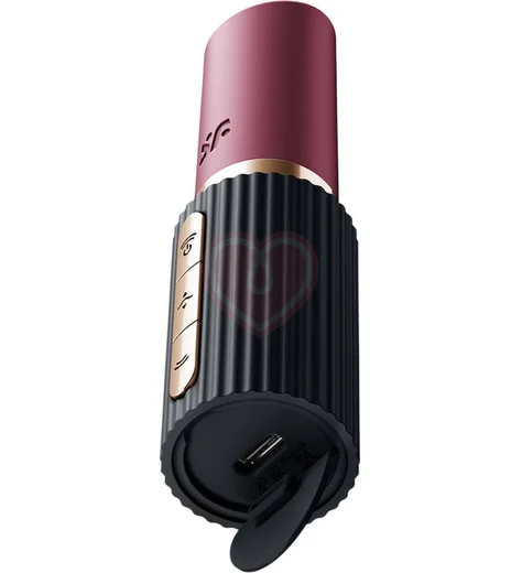 Вакуумно-волновой клиторальный стимулятор помада Satisfyer Deep Kiss Black чёрный фото 5