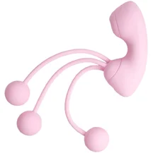 Вакуумный стимулятор клитора с виброшариками Youvic розовый