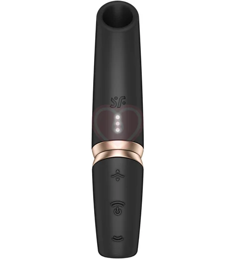 Вакуумно-волновой клиторальный стимулятор помада Satisfyer Perfect Kiss чёрный фото 4