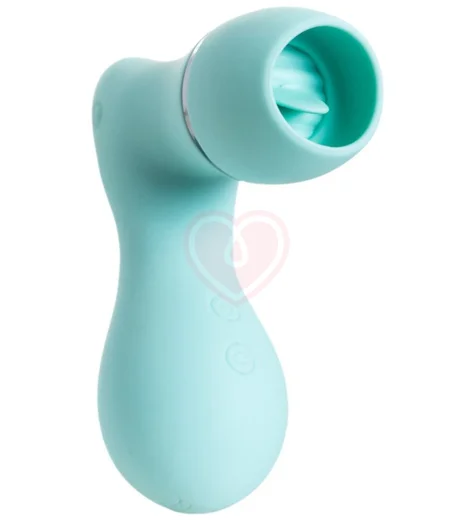 Вакуумный стимулятор клитора с язычком Jos Dingo бирюзовый фото 1